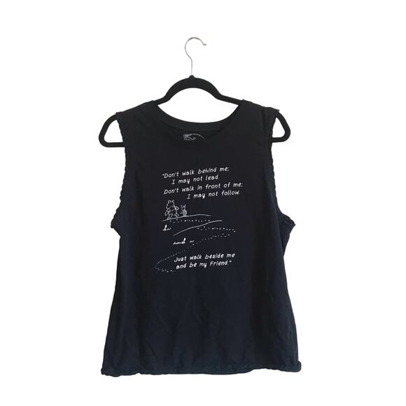 Disney XL tank top Winnie the Pooh black white fandom 100 acre woods casual - Picture 1 of 6